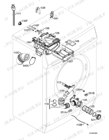 Взрыв-схема стиральной машины Aeg Electrolux LS84840 - Схема узла Hydraulic System 272